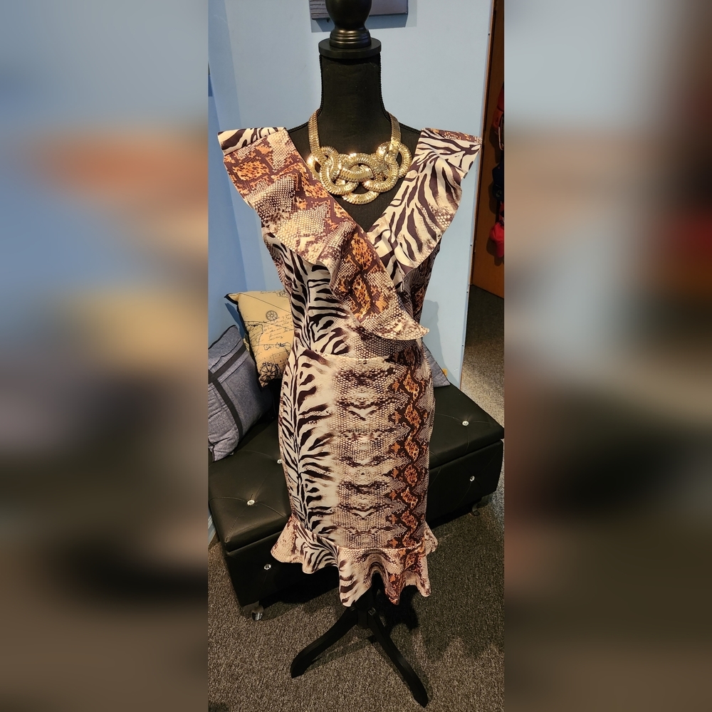 Snakeskin Print Bodycon Dress